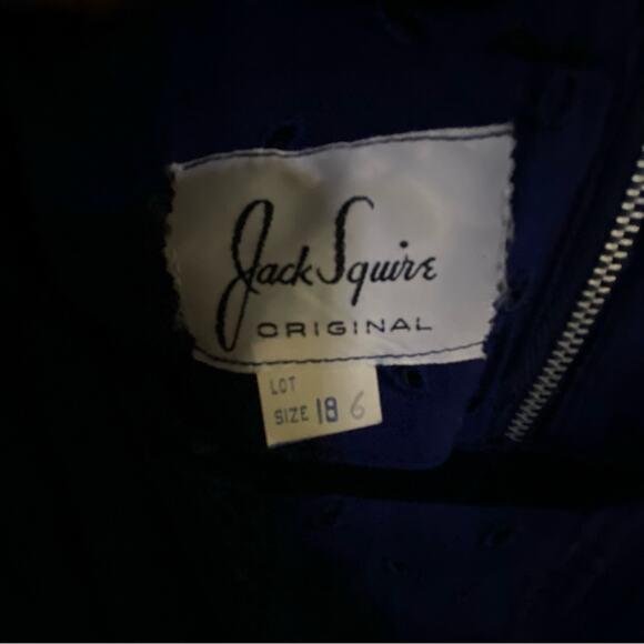 JACK SQUIRE Blue Cotton & Lace Rockabilly wiggle Dress Size wiggle 6 - Picture 7 of 10